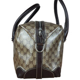 Gucci Vintage GG Coated Canvas Crystal Boston Handbag