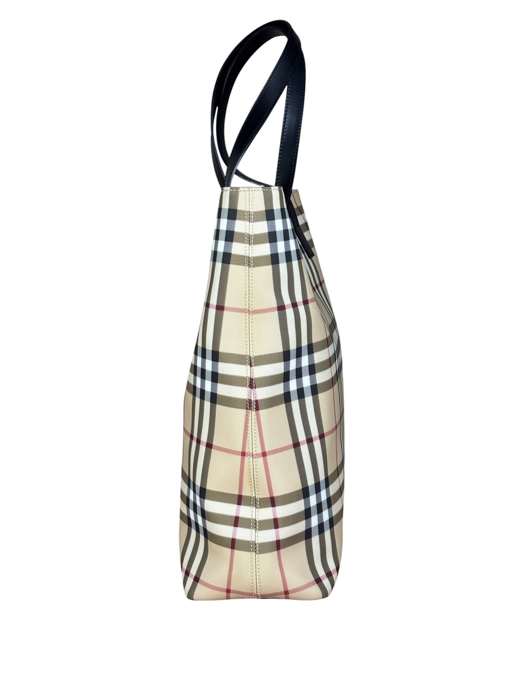 Burberry Bicolor Canvas House Check Tote Bag