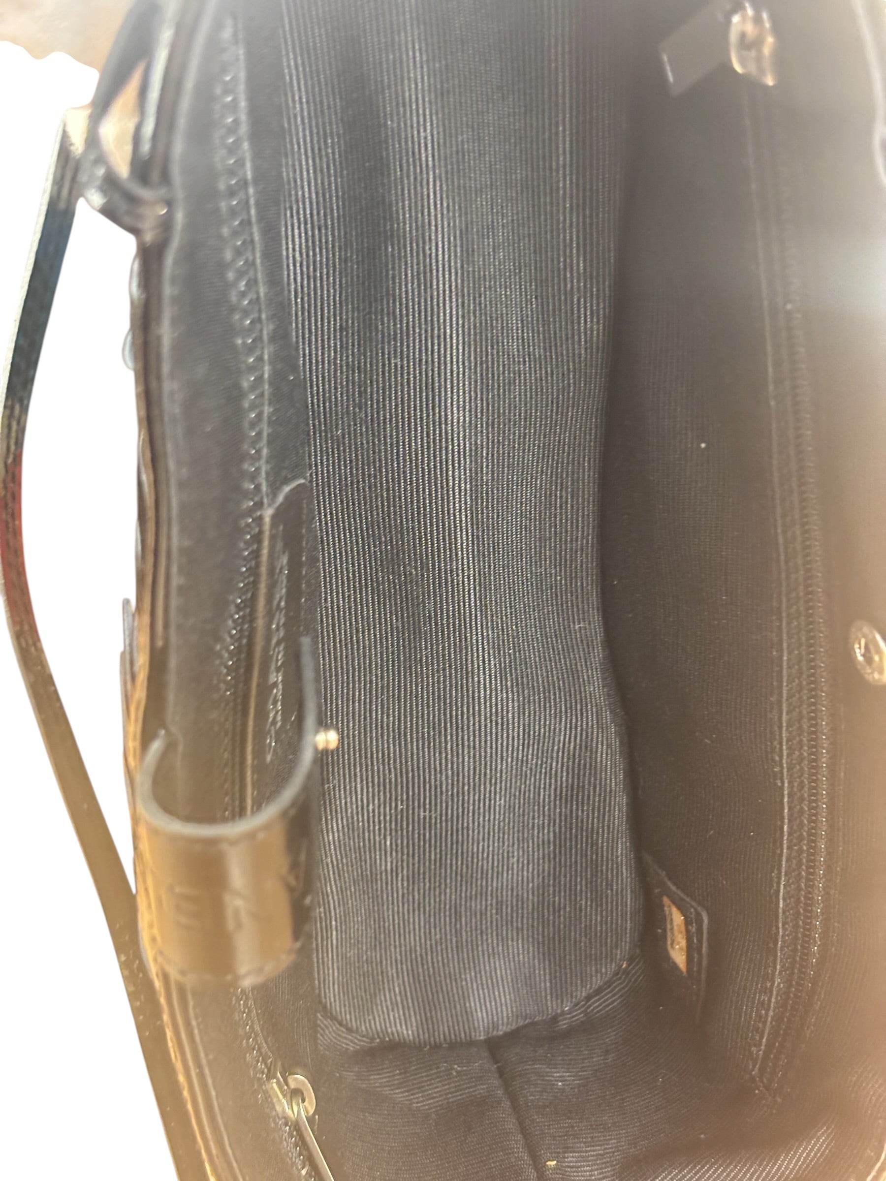 Chanel Vintage Patent Leather Fringe Mini Coco Bar Tote Bag 1998