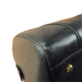 MCM Vintage Black Leather Boston Handbag