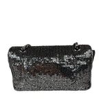 Chanel Silver Sequin East/West Flap Bag 2006
