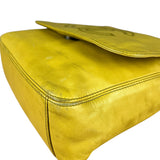 Chanel CC 1997 Chartreuse Leather Flap Shoulder Bag