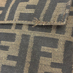 Fendi Brown Leather Trim Baguette