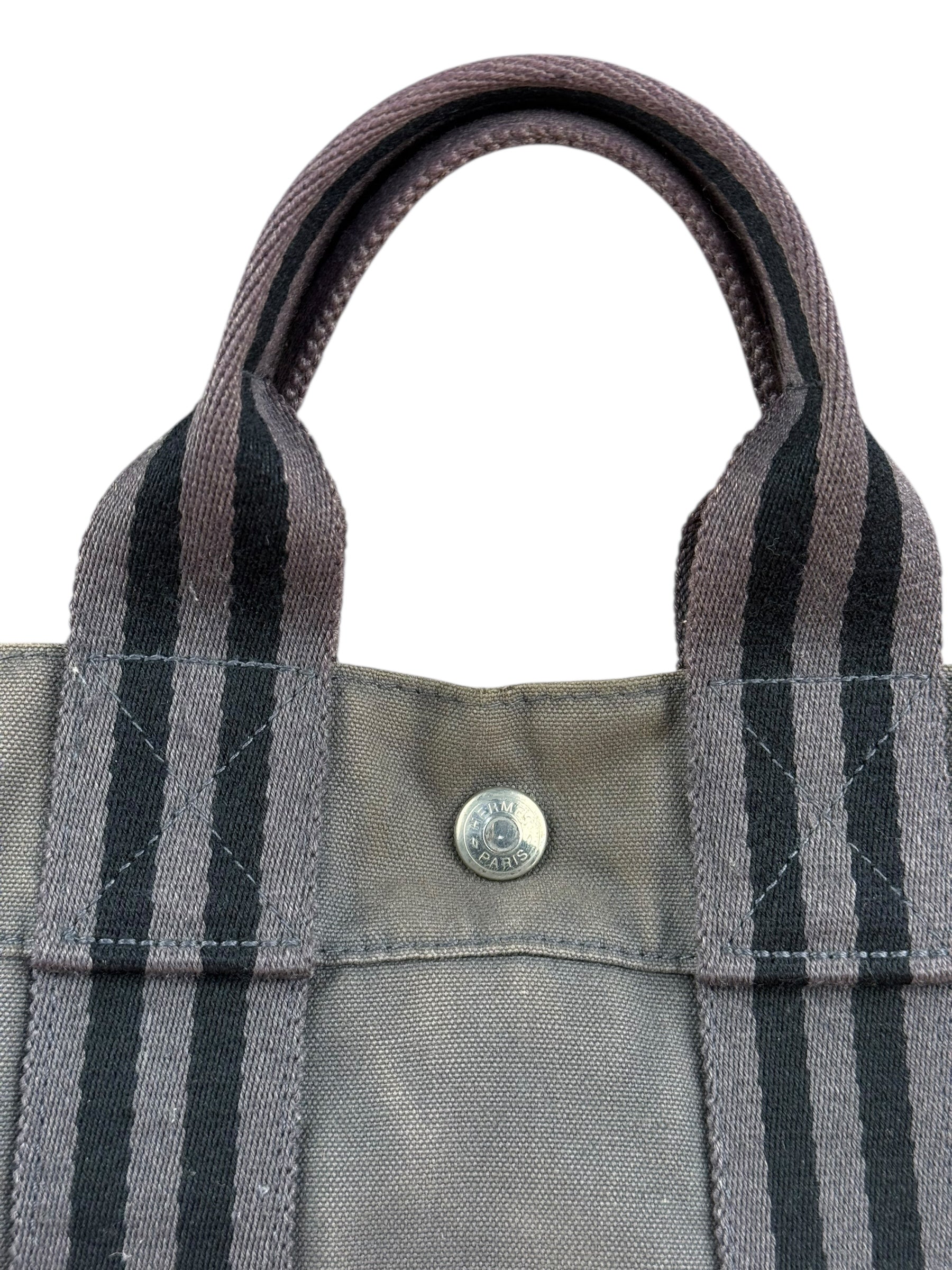 Hermes Grey Canvas Fourre Tout PM