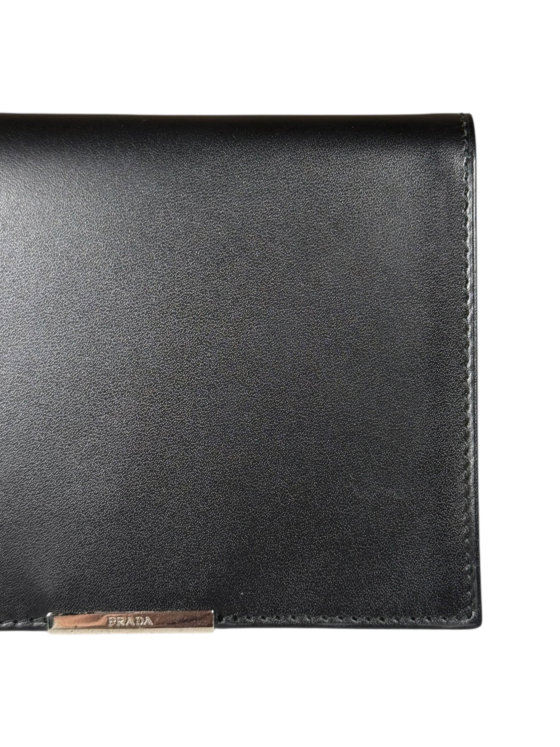 Prada Black Leather Bi-Fold Wallet