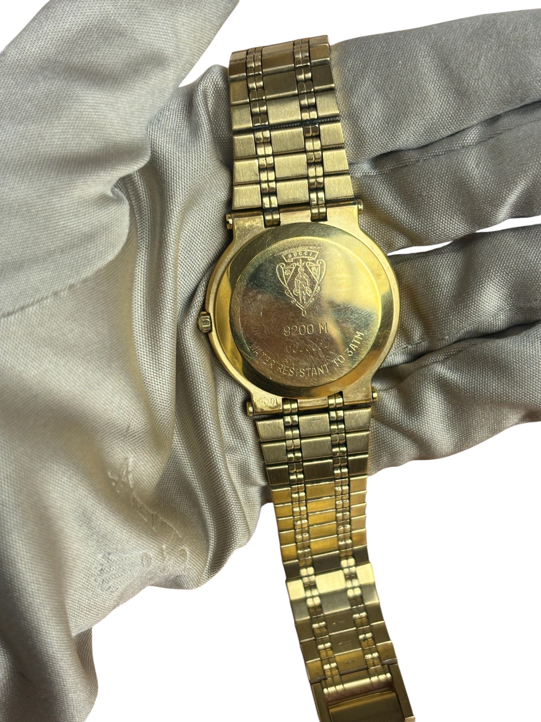 Gucci Vintage 9200L/M Gold Dial/Plated Bezel Watch