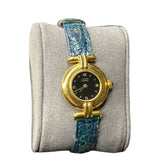 Cartier Must De Vermeil Black Dial Blue/Green Strap
