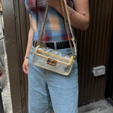 Chanel Yellow Clear PVC Classic Chain Flap Bag 2012
