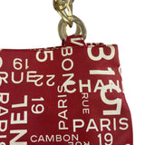 Chanel Vintage Red Canvas Rue Cambon Chain Tote 2002
