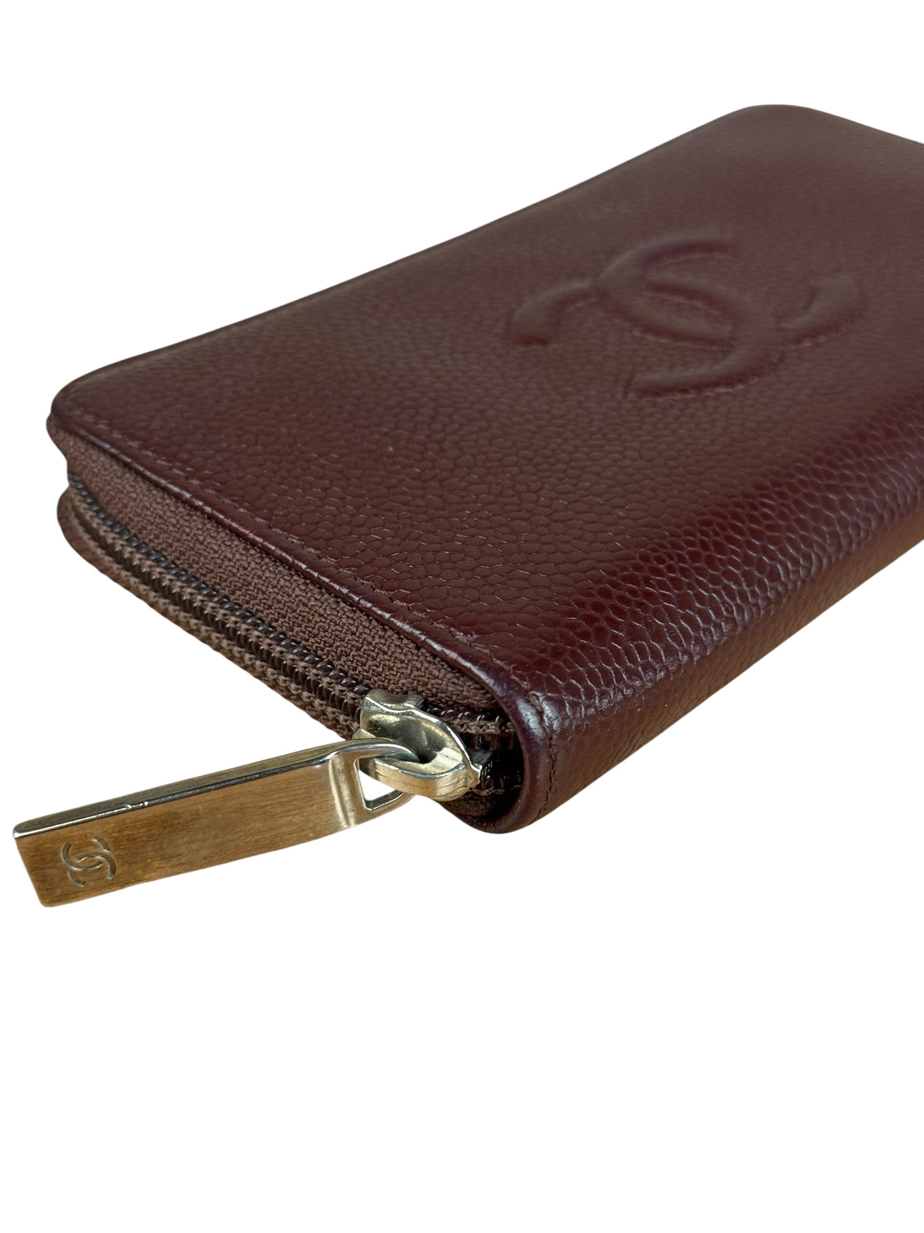 Chanel CC Caviar Leather Timeless Zip-Around Wallet-2014