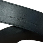 Gucci Gold GG Black Leather Belt