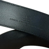 Gucci Gold GG Black Leather Belt