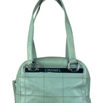Chanel Light Green Quilt LAX Leather Bowler Bag 2004