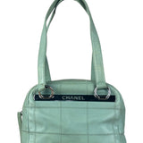 Chanel Light Green Quilt LAX Leather Bowler Bag 2004