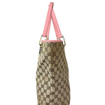 Gucci GG Pink Leather Canvas Eclipse Tote Bag