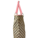 Gucci GG Pink Leather Canvas Eclipse Tote Bag