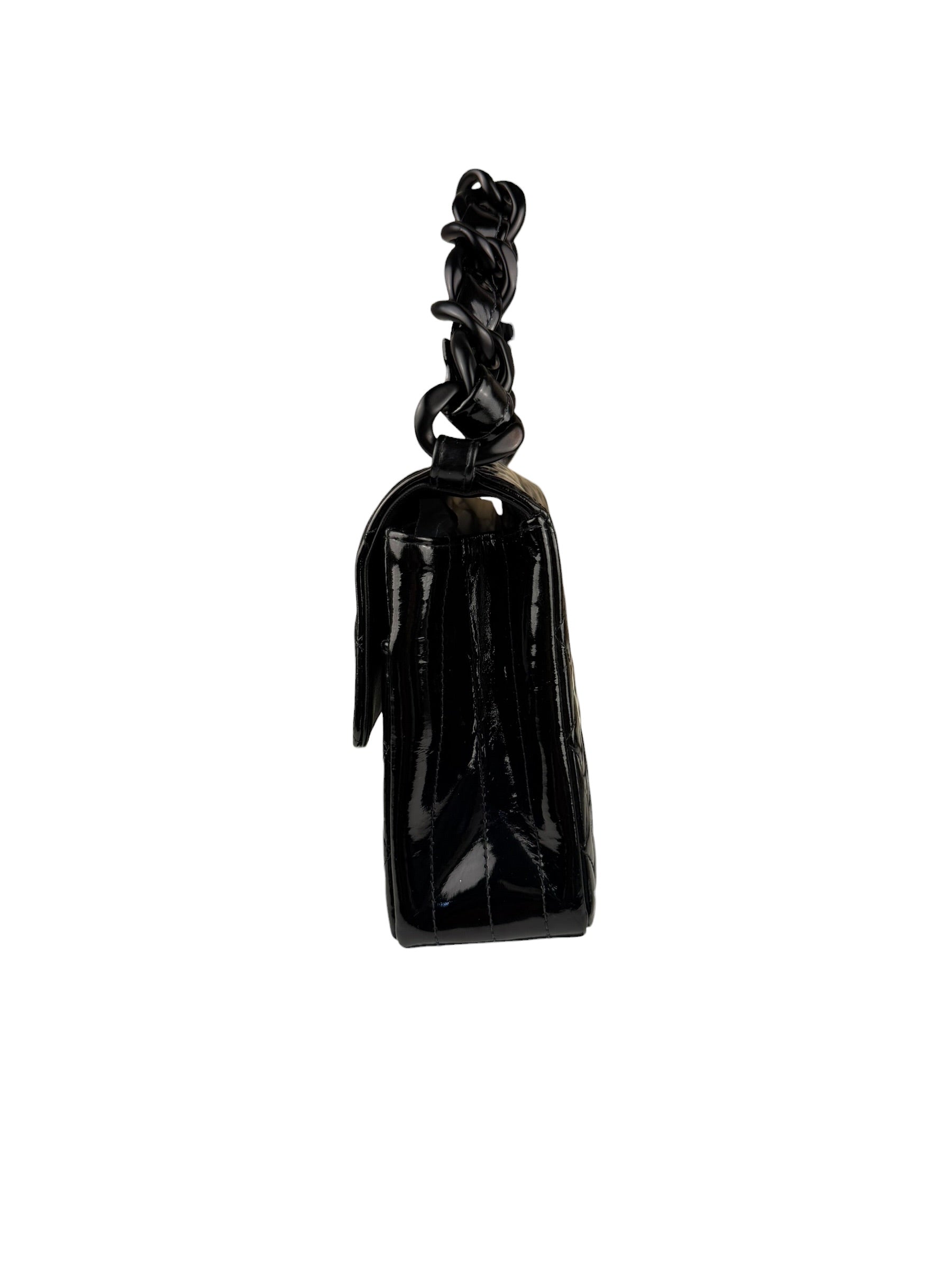 Chanel Vintage Black Leather In The Business Flap Handbag 1996