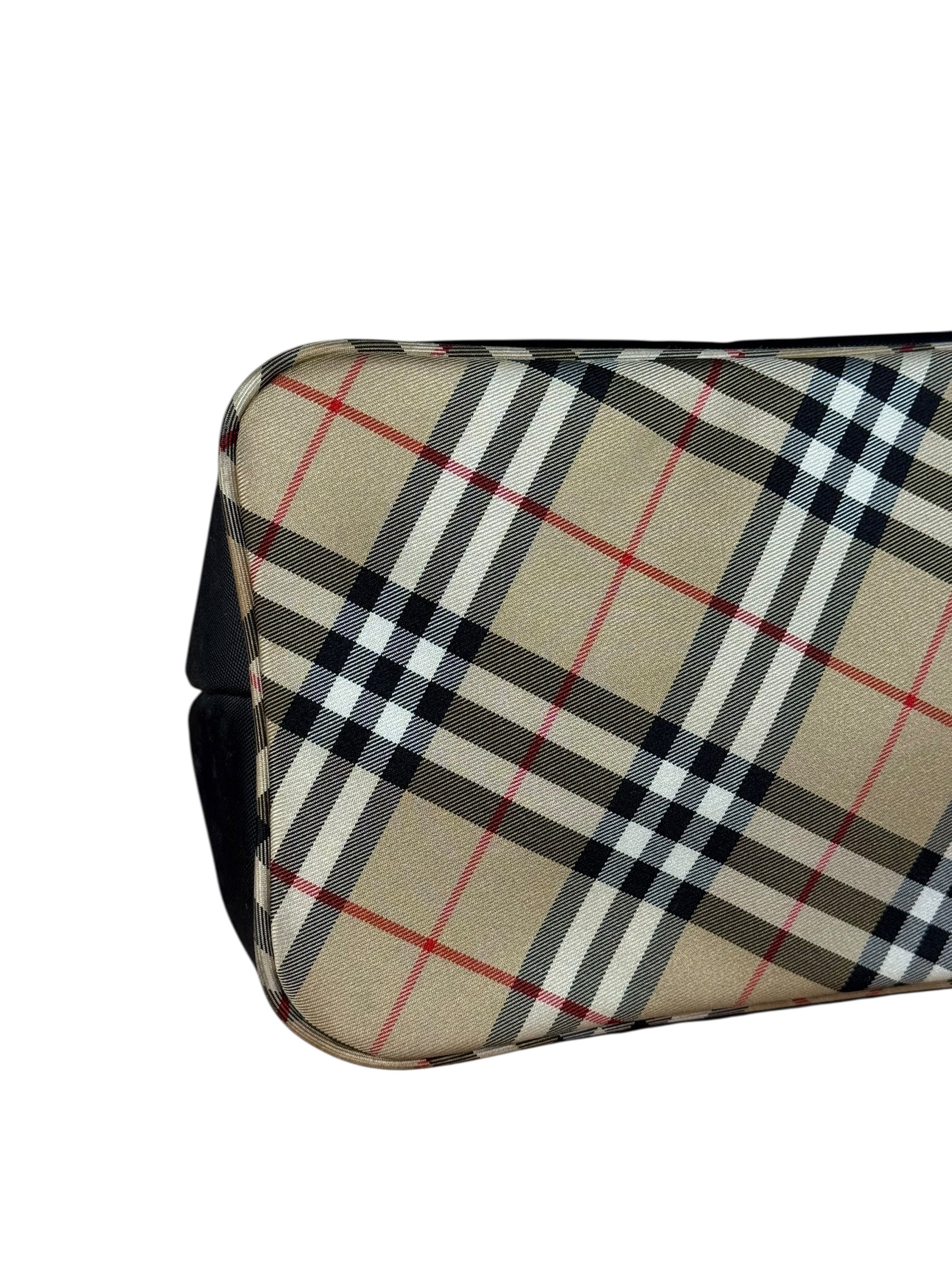 Burberry Nylon Check-Trimmed Shoulder Bag