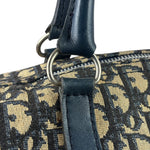 Christian Dior Vintage Navy Leather Trim Trotter Boston Bag