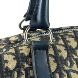Christian Dior Vintage Navy Leather Trim Trotter Boston Bag