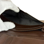 Christian Dior Brown Leather Bifold Checkbook Wallet