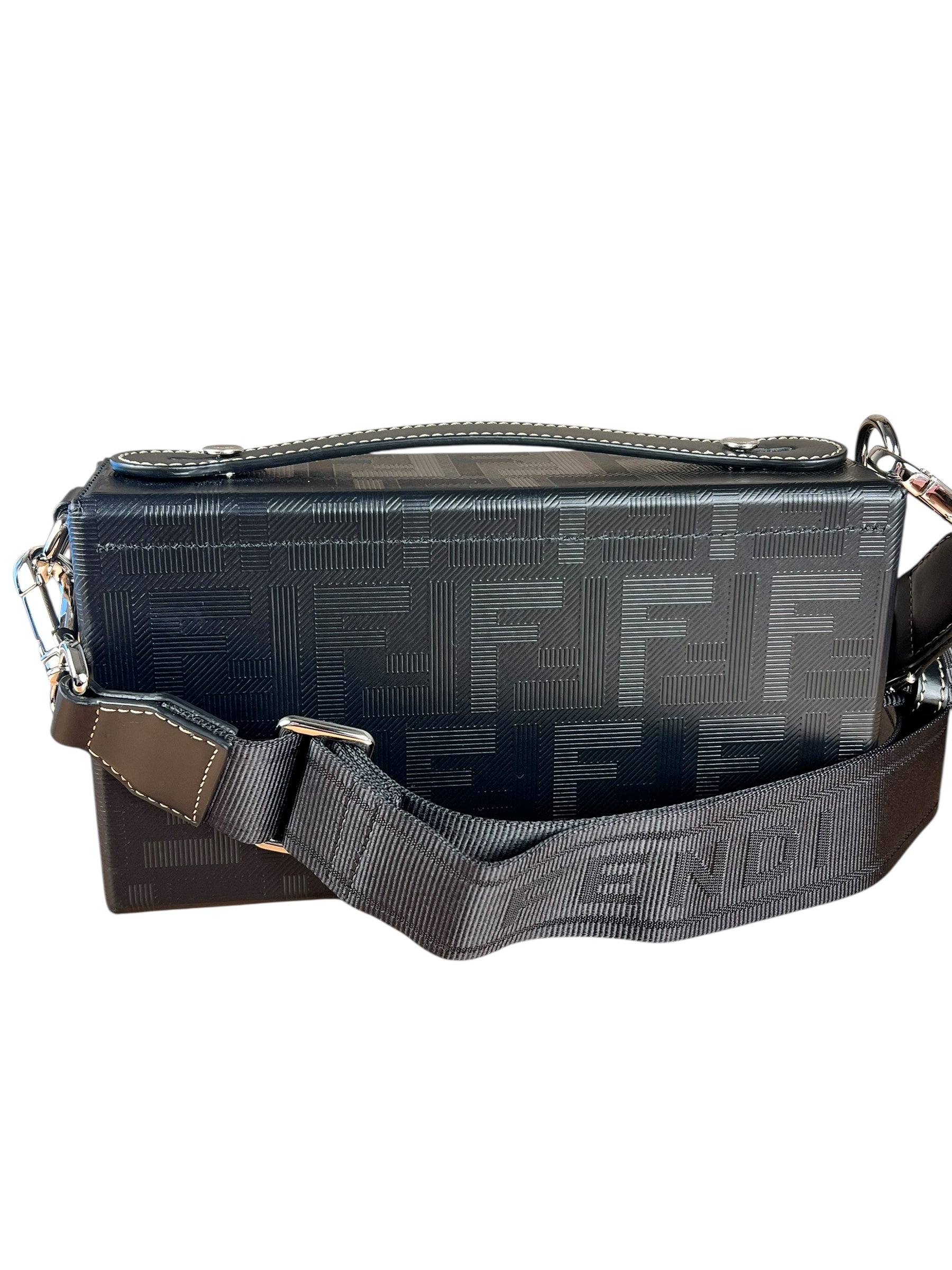 Fendi Soft Trunk Baguette Black