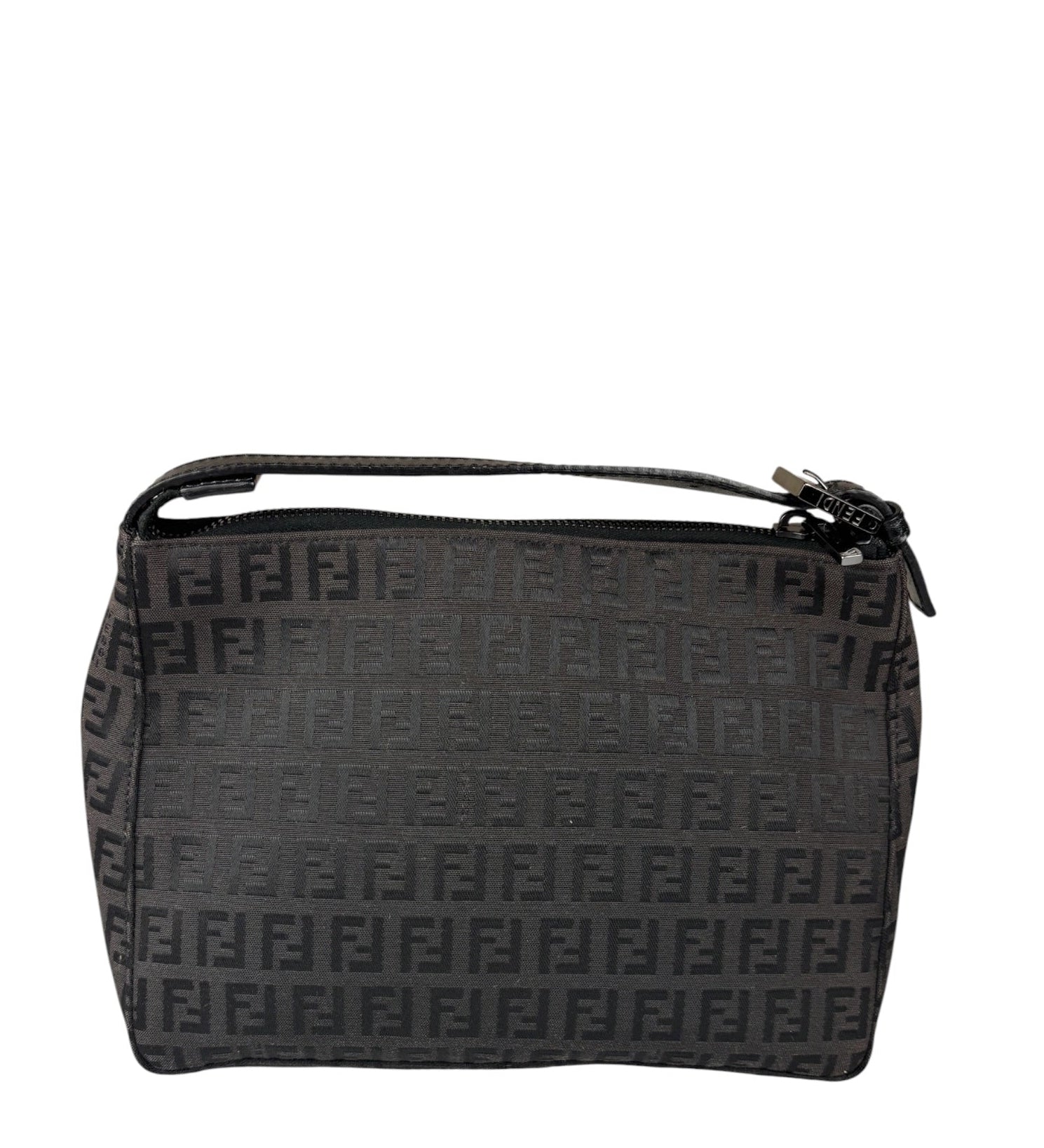Fendi Vintage Black Zucchino Mini Oyster Pochette
