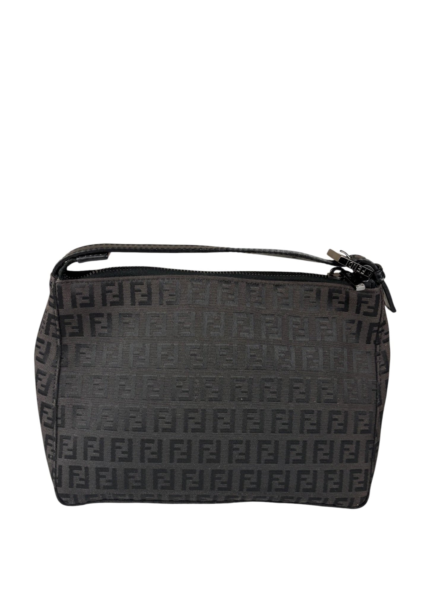 Fendi Vintage Black Zucchino Mini Oyster Pochette