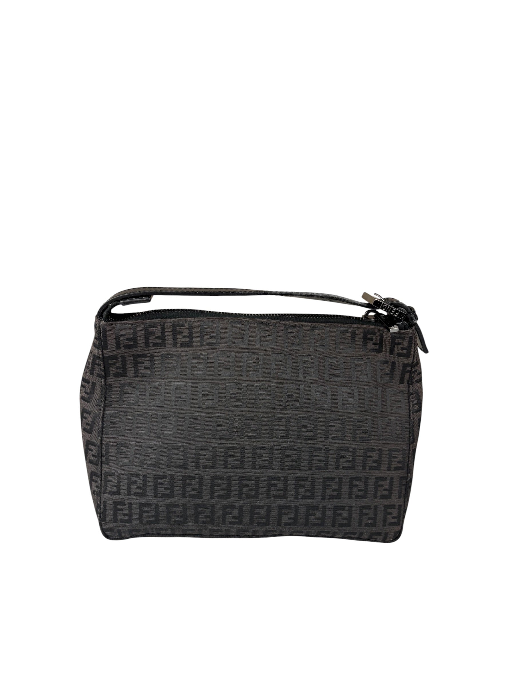 Fendi Vintage Black Zucchino Mini Oyster Pochette