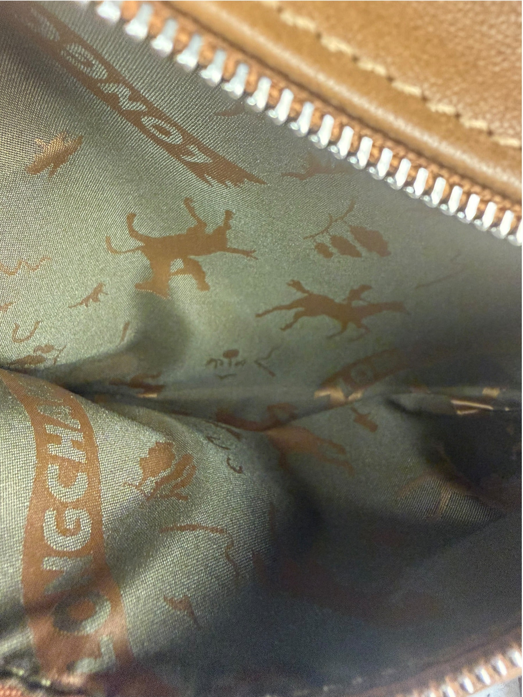 Longchamp Camel Leather Cosmetic Pouch