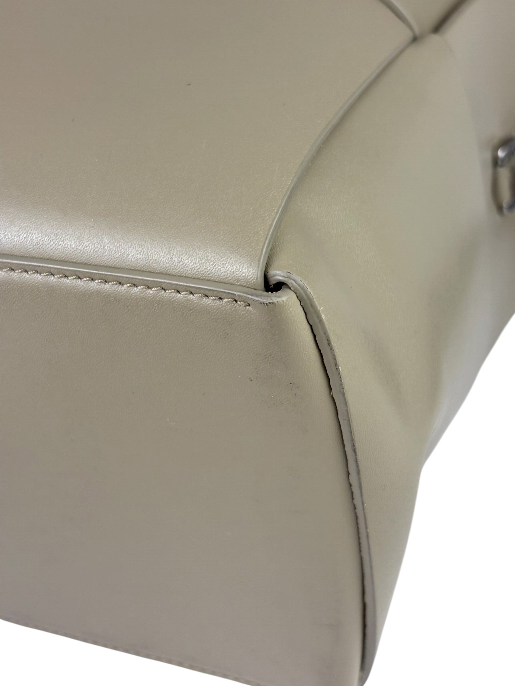 Bottega Veneta Olive Green Leather Intrecciato Arco Two-Way Bag