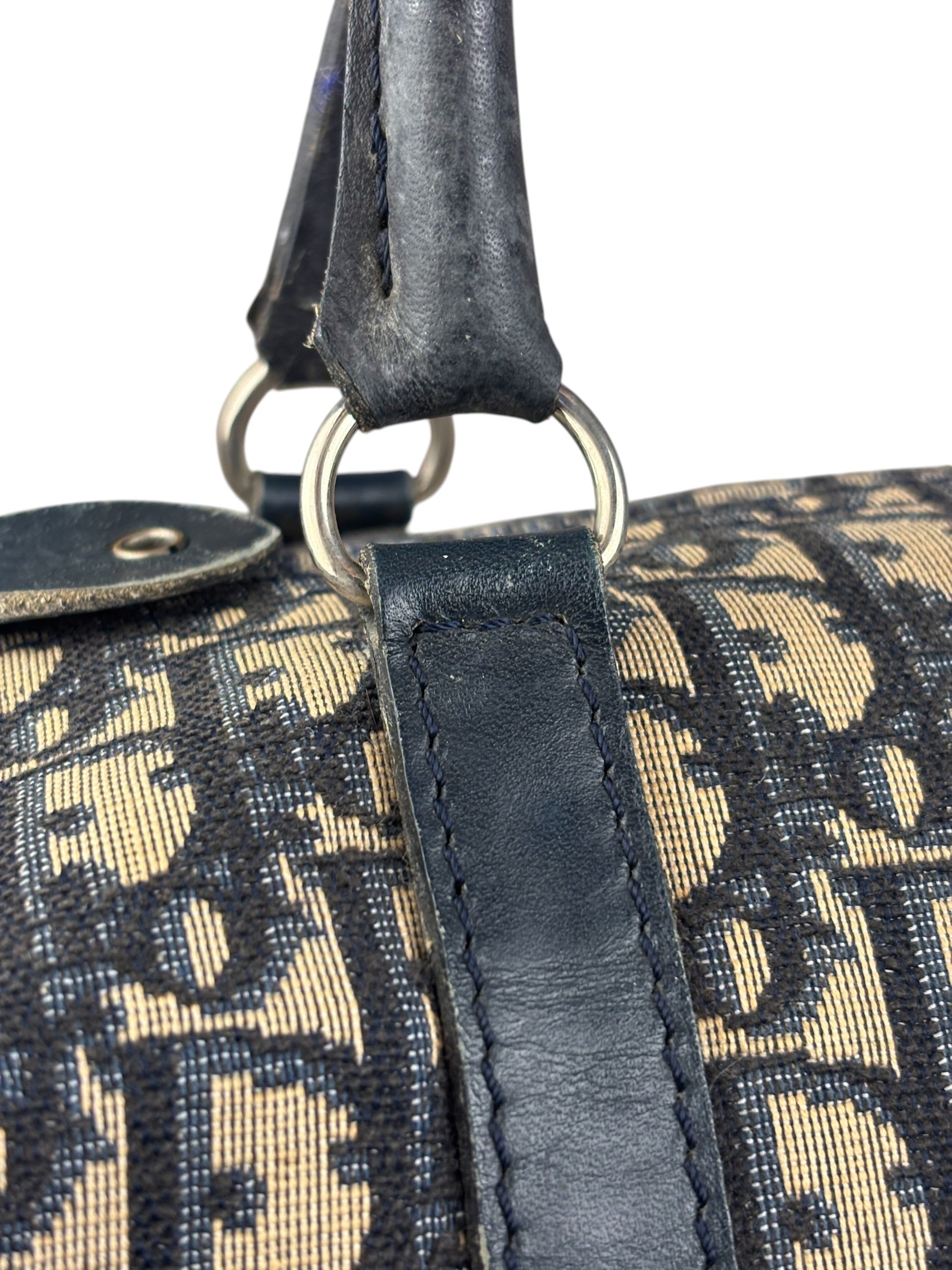 Christian Dior Vintage Navy Trotter Boston Bag