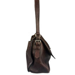 Prada Vintage Brown Leather Cervo Antik Messenger Bag