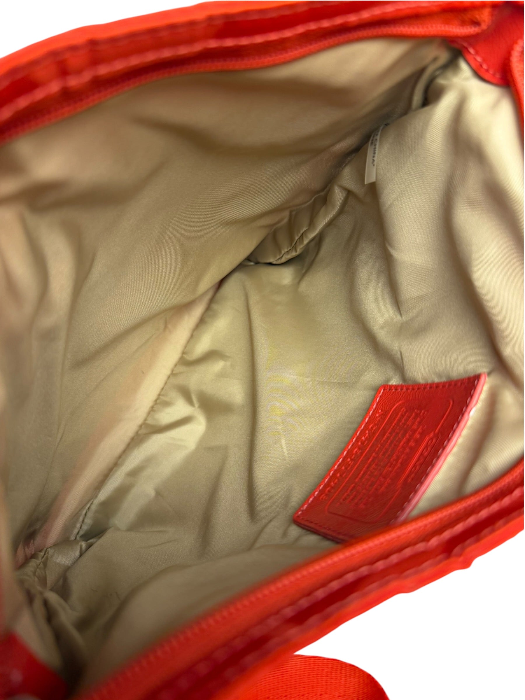 Coach Red/Orange Nylon Getaway Signature File Crossbody