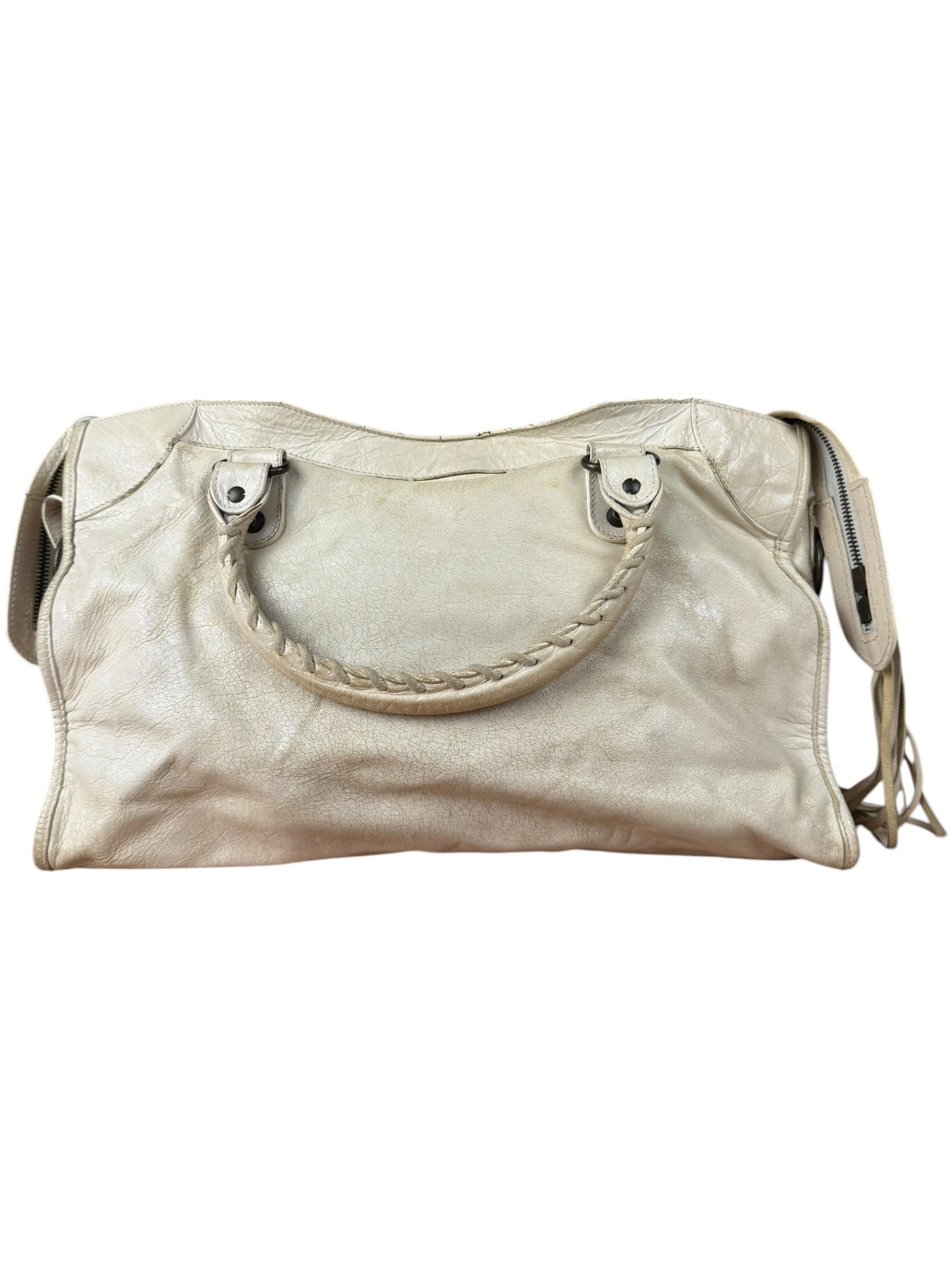Balenciaga Ivory Leather Classic City Bag