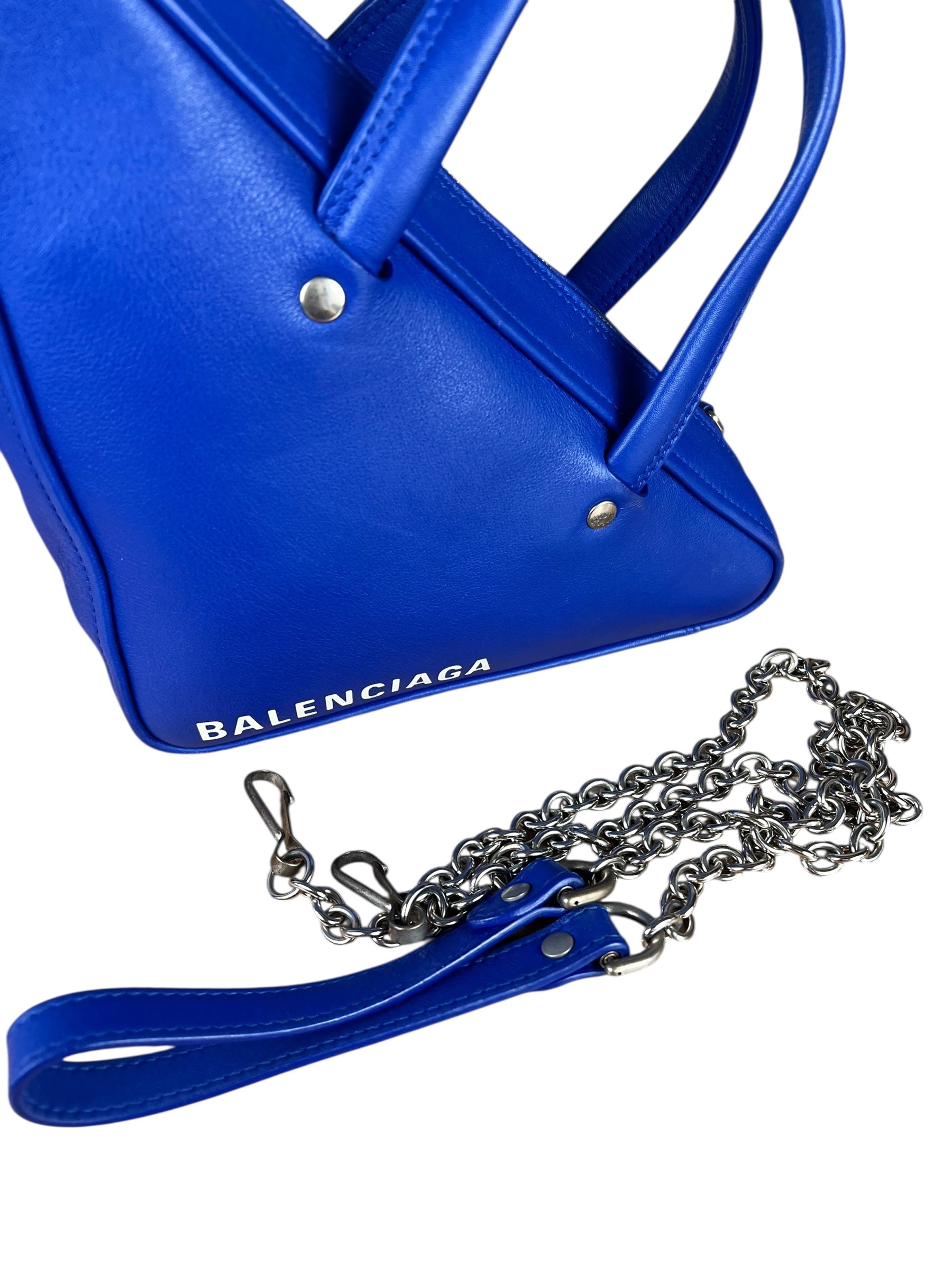 Balenciaga Royal Blue Leather Triangle 2Way Bag