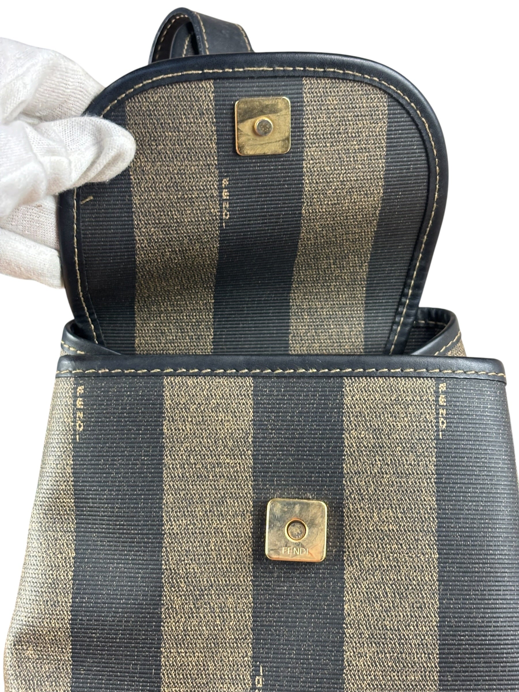 Fendi Vintage Pequin Stripped Sling Bag