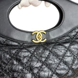 Chanel 31 Black Leather Quilted Shopping Clutch Shoulder Bag 2018