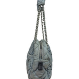Chanel Grey/Black Quilted Nylon Bubble Shoulder Bag 2009