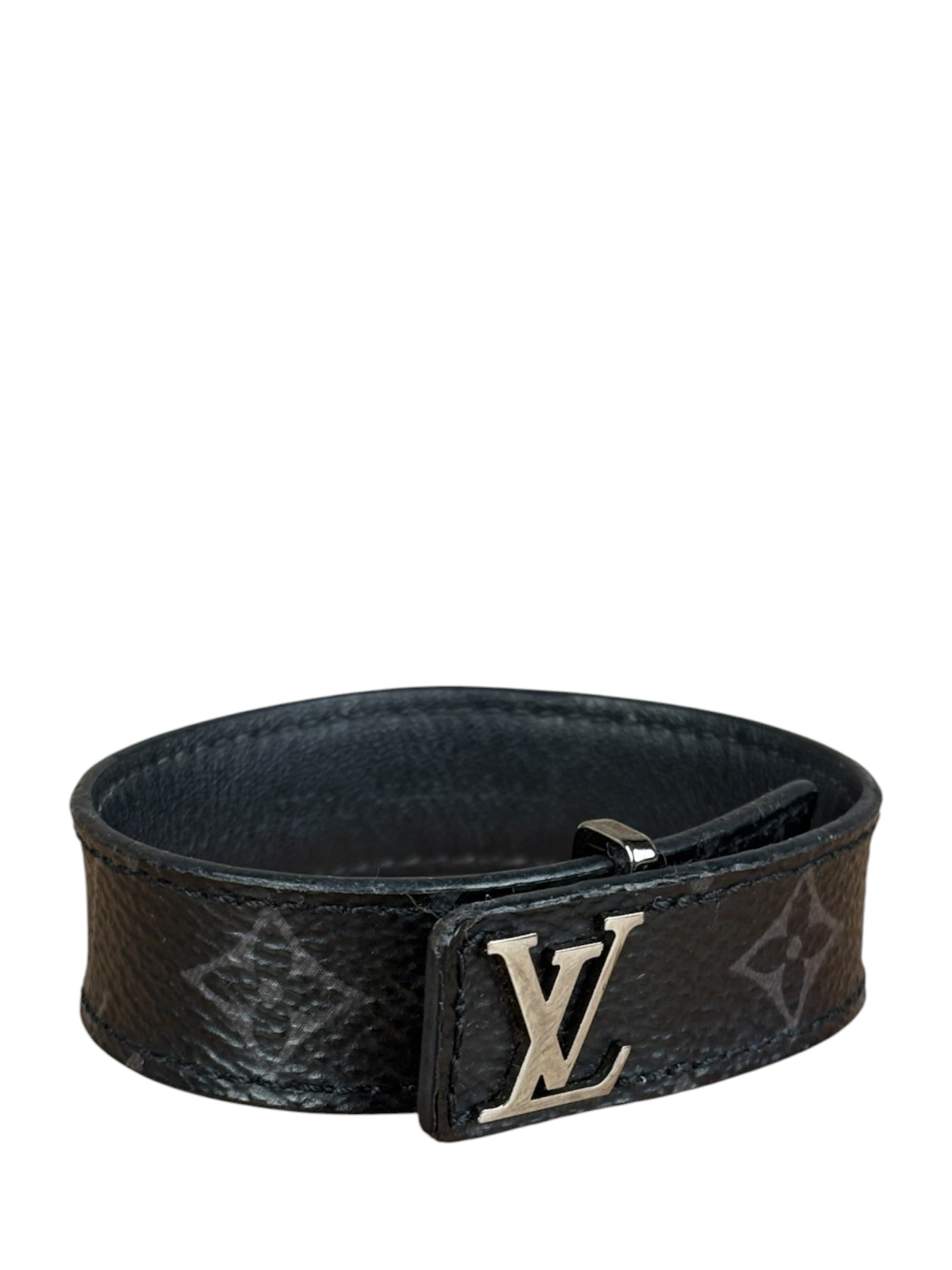 Louis Vuitton Dark Gray Leather Slim Bracelet