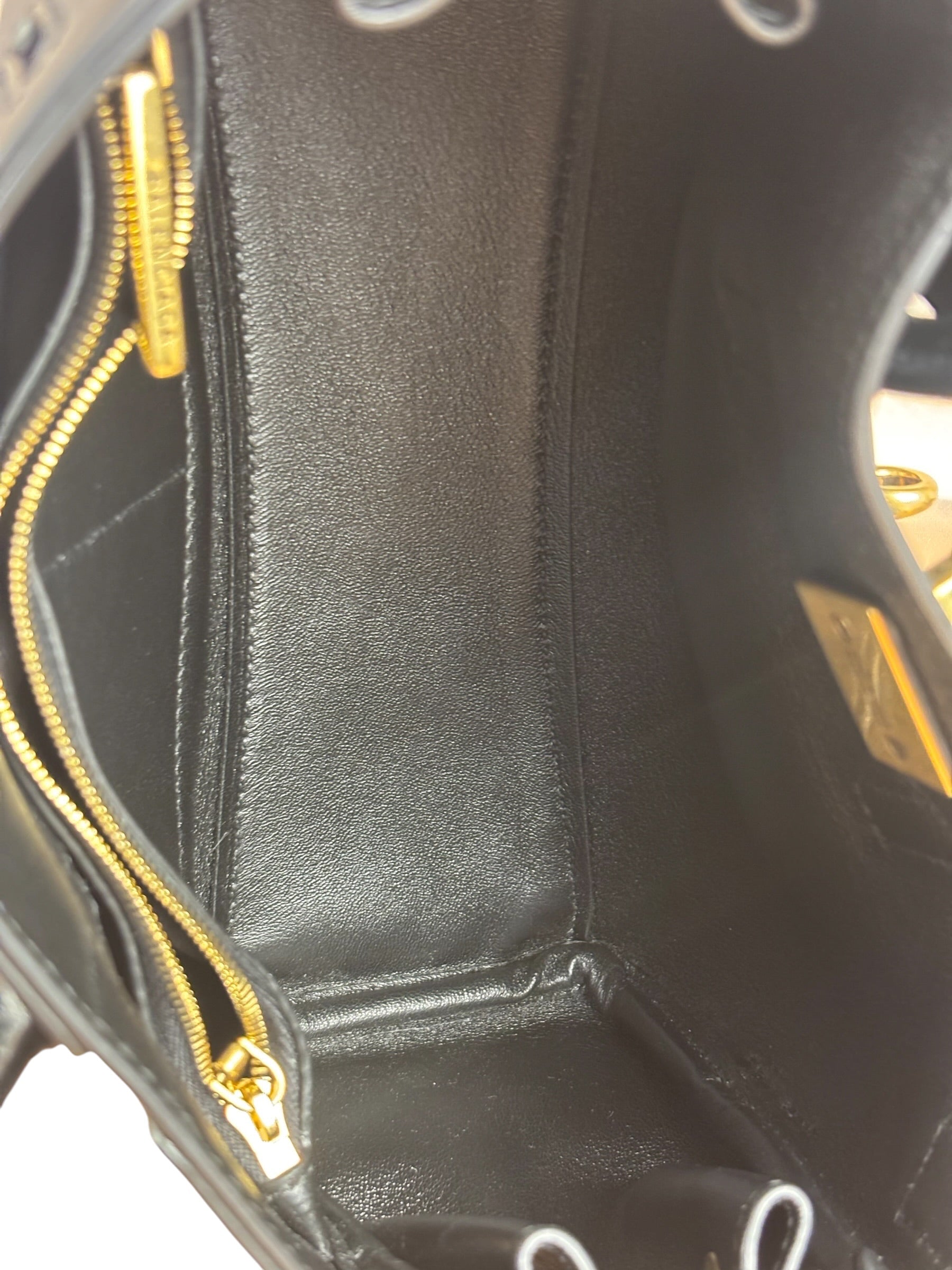 Balenciaga Black Leather Mini Bel Air Carry All Two-Way Bag