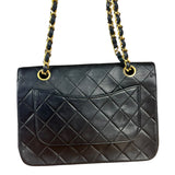 Chanel CC Vintage Black Quilted Chain Flap Bag