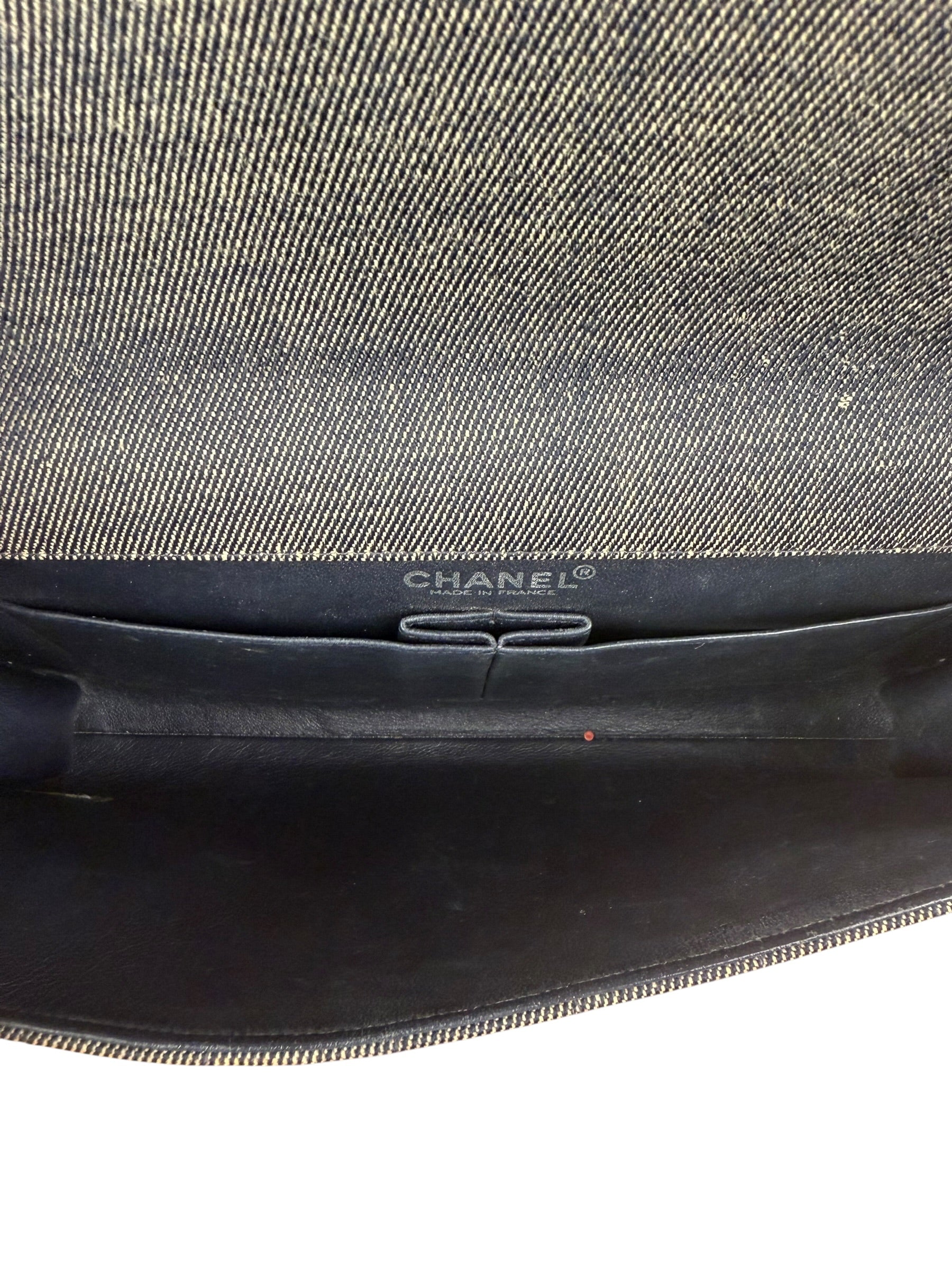 Chanel Denim Chocolate Bar Chain Flap Bag 2002