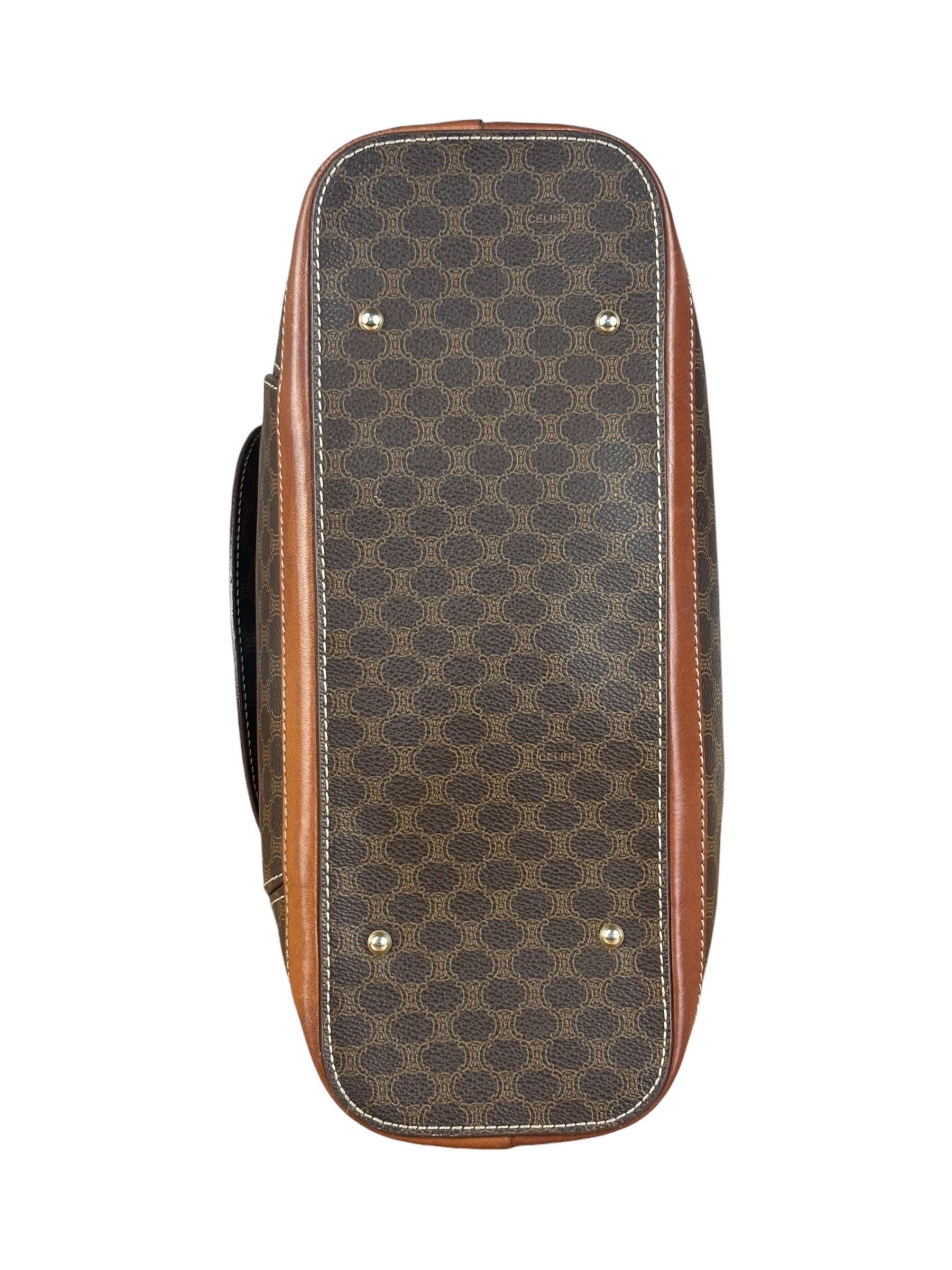 Celine Vintage Macadam Print Bowler Top Handle Bag