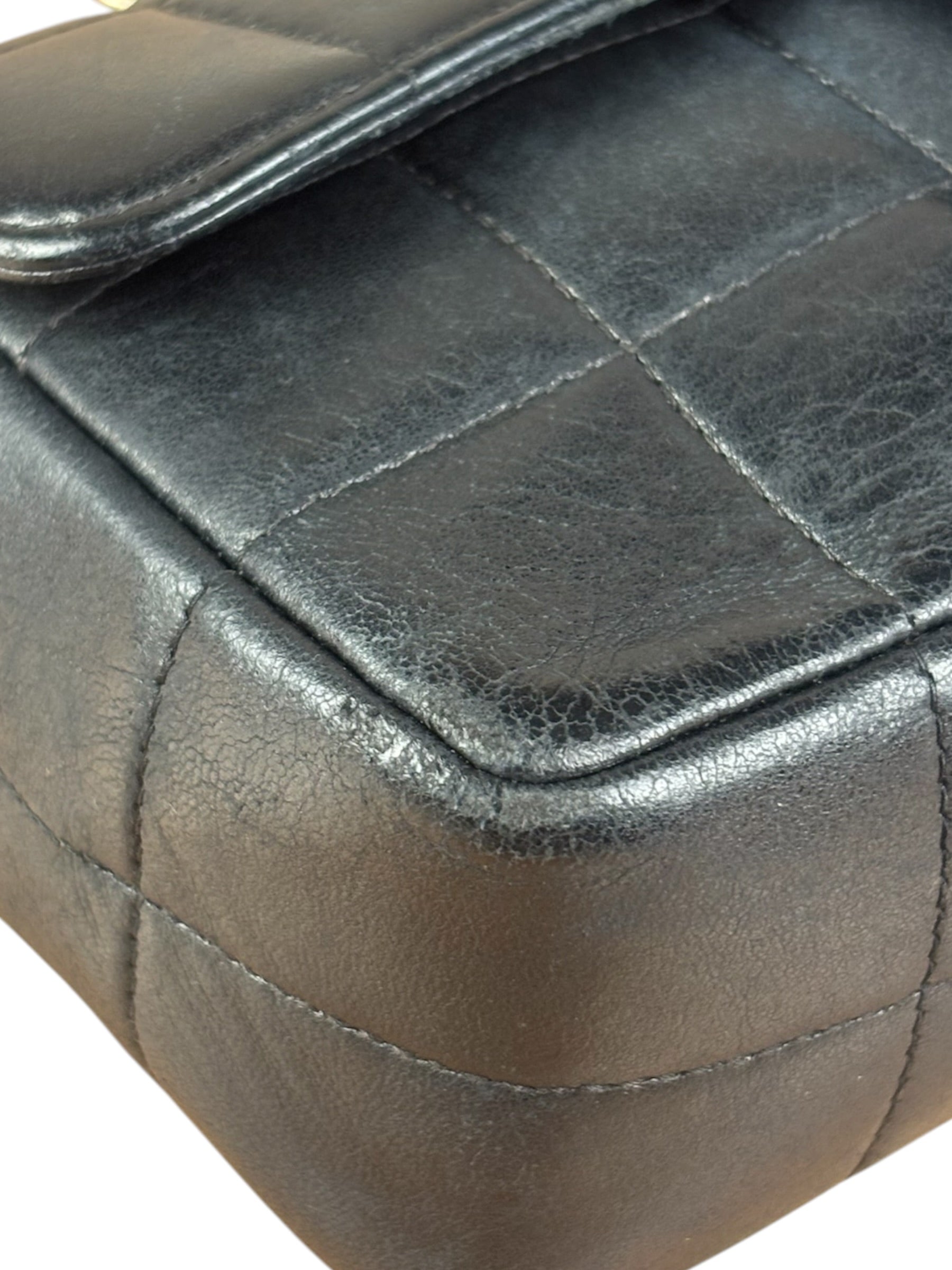 Chanel Black Lambskin Mini Chocolate Bar Flap Bag 2005