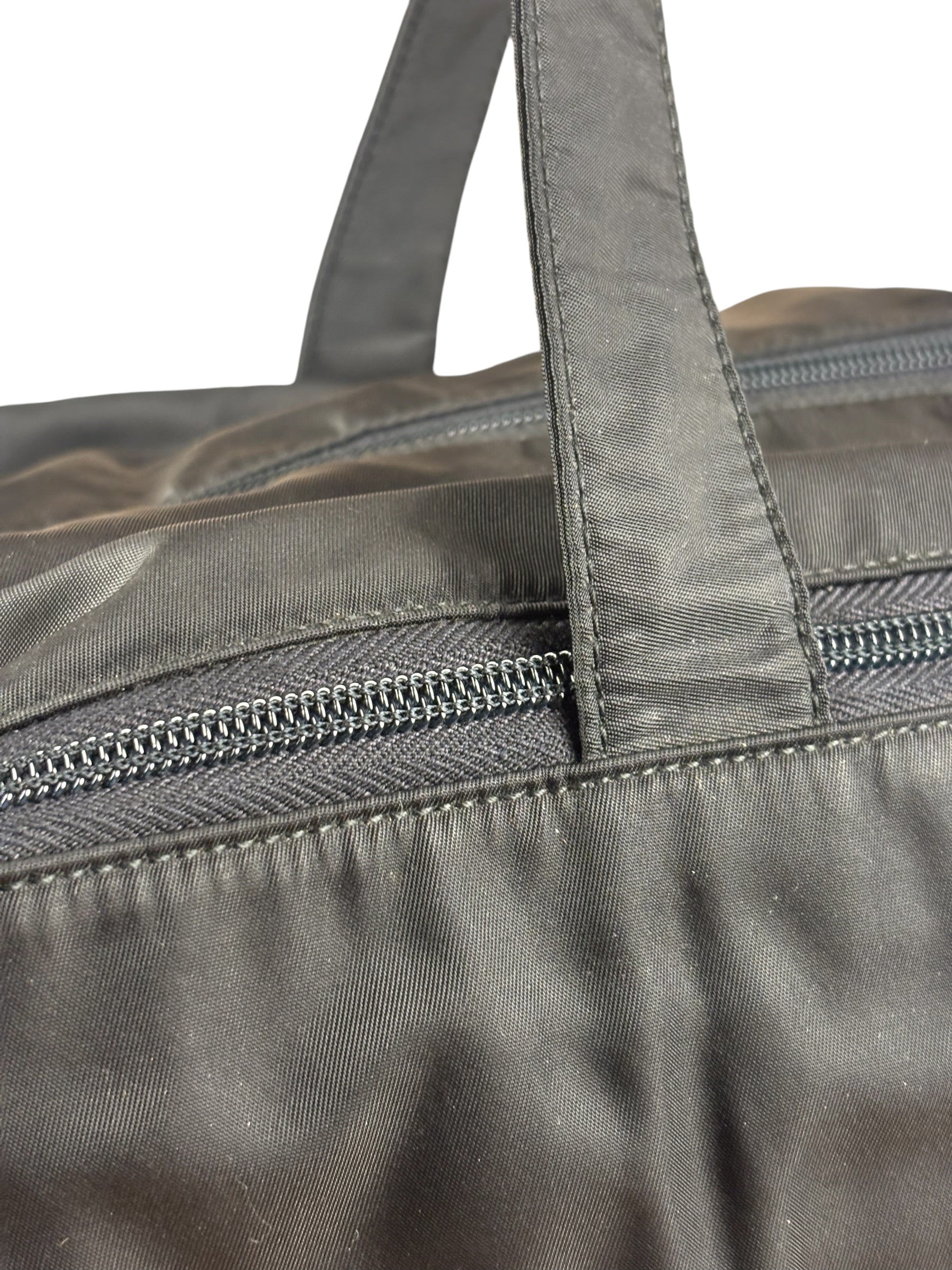 Prada Vintage Black Tessuto Nylon Travel Bag