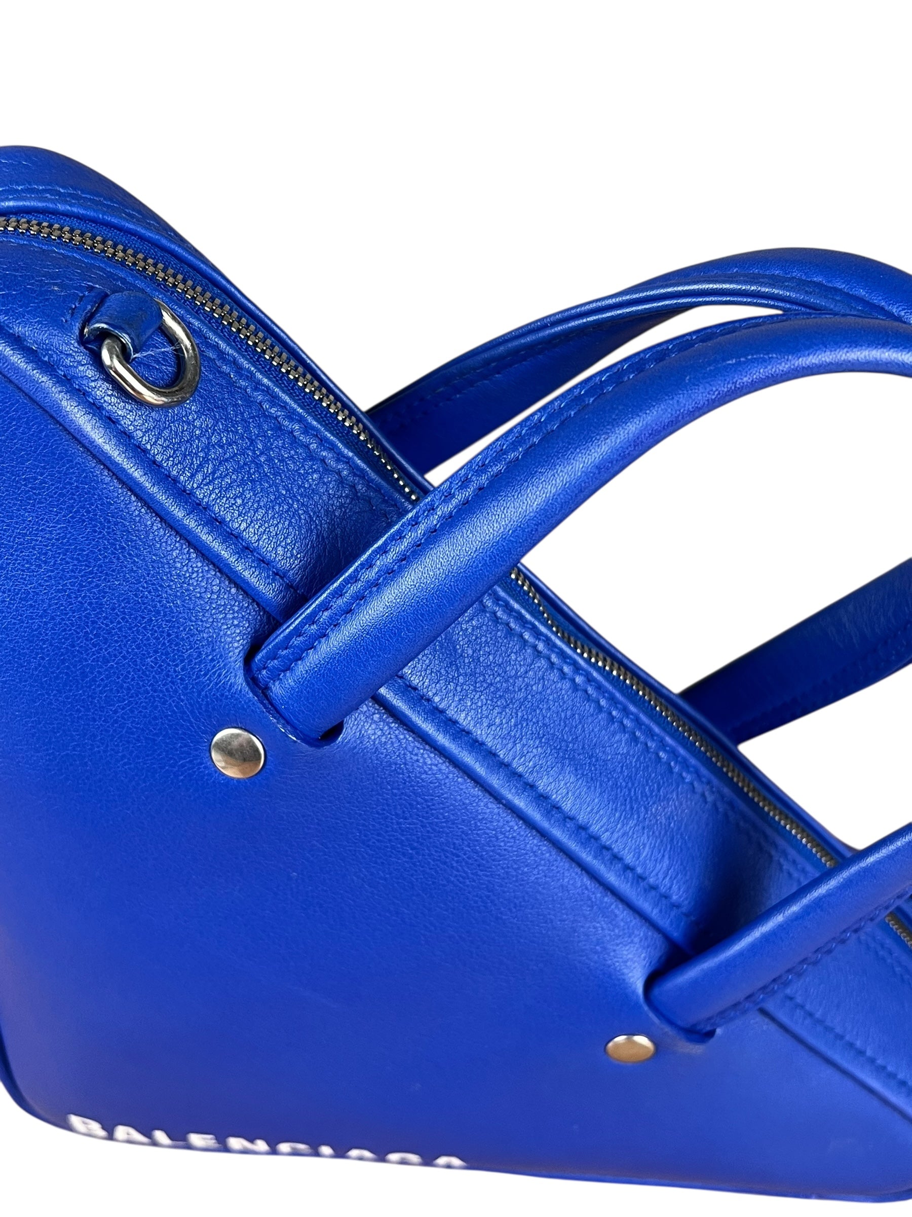Balenciaga Royal Blue Leather Triangle 2Way Bag