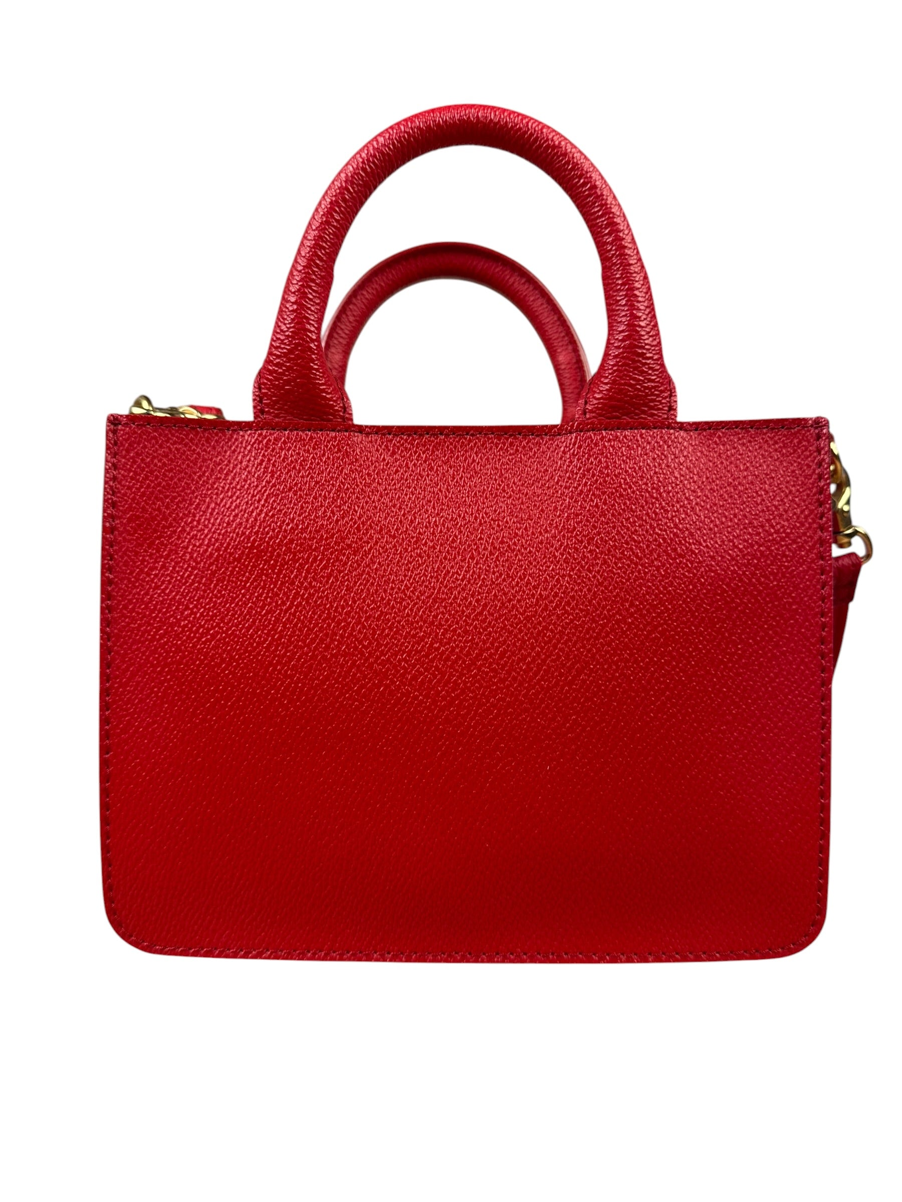 Blue Label Crestbridge Red Pebbled Leather Two-Way Bag