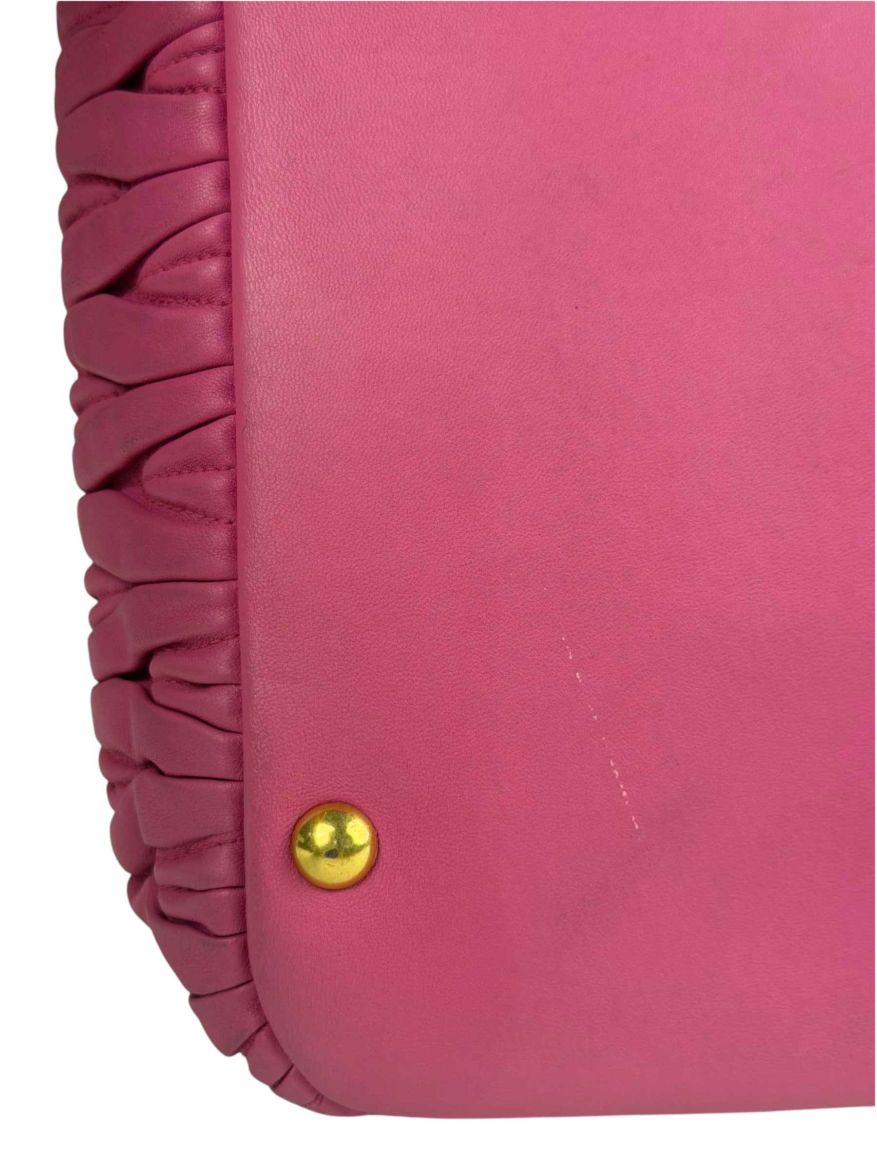 Miu Miu Pink Nappa Leather 2Way Tote Bag
