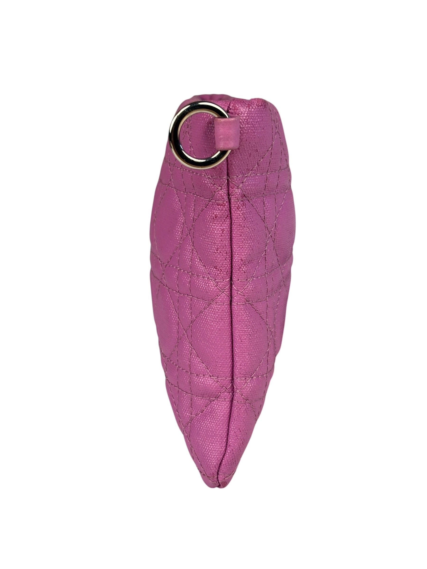 Christian Dior Fuchsia Leather  Flat Pouch